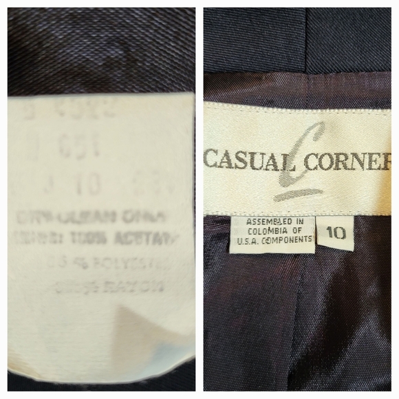 Vintage CASUAL CORNER Navy Blue 2 Piece Suit - Size 10 - Picture 7 of 7